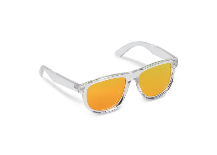 Lunettes de soleil UV400 personnalisables en R-PC Mia Transparent Rouge